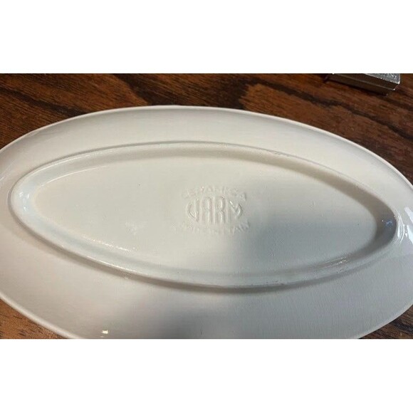 Ceramica Made in Italy Painted Seafood on a Skewer Serving Plate 11.25"  x 6.5" - Picture 2 of 4